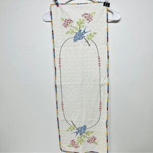 Embroidered Floral Table Runner